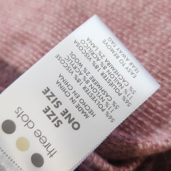 Nwt three dots plaid viscose cashmere wool blend sweater poncho wrap one size - Picture 5 of 5